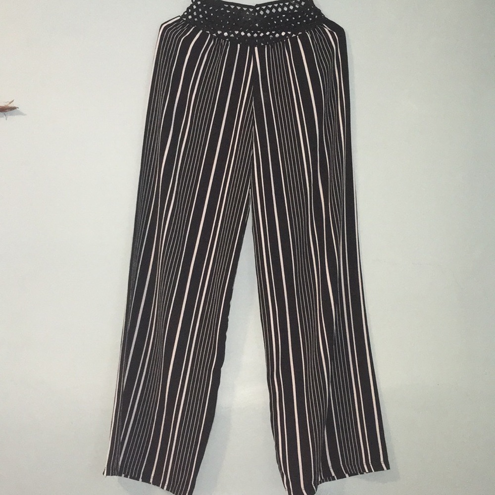 MADE IN ITALY Black & White Pin Stripe Pants